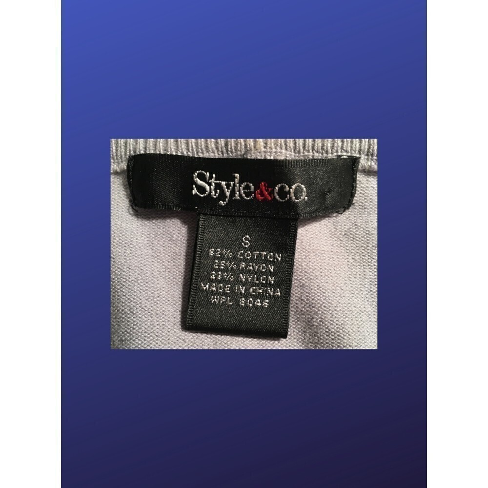 STYLE & CO. Cropped Cardigan Sweater, GRAY Sequin, Women’s SMALL, EUC - Picture 3 of 8